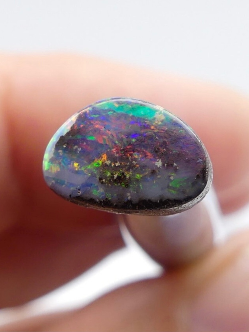 Australian Opal Natural Boulder Opal Cabochon Blue Green Red